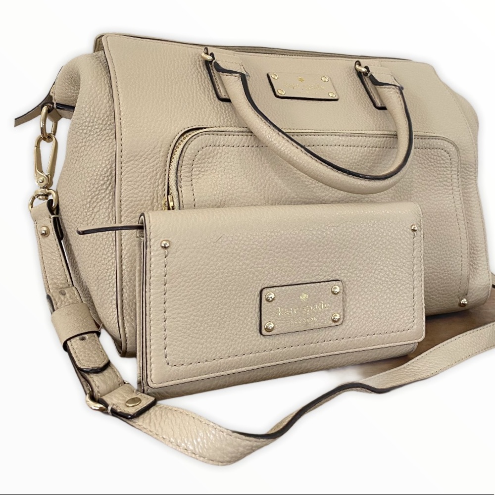 Set- ♠️ Kate Spade ♠ large beige satchel & wallet